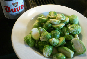 washed brussels sprouts